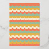 Retro Groovy Merry & Bright Christmas Party 箔招待状 (裏面)