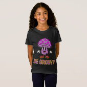 Retro Groovy Mushroom Cartoon Character Tシャツ (正面フル)