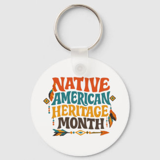 Retro Groovy Native American Heritage Month キーホルダー