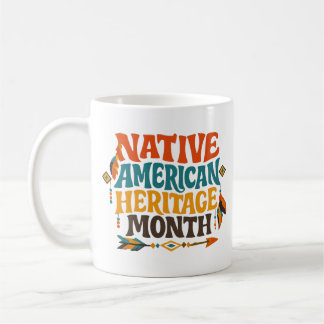 Retro Groovy Native American Heritage Month コーヒーマグカップ