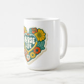 Retro Groovy Nurse Life Sticker - Floral Stethosco コーヒーマグカップ (正面右)