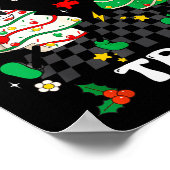 Retro Groovy Oh Christmas Tree Cake Pajamas Xmas K ポスター (角)