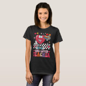 Retro Groovy One Loved Teacher Heart Valentines Da Tシャツ (正面フル)