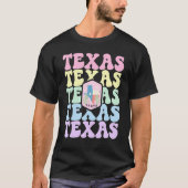 Retro Groovy Pastel Texas State Home I Love Texas  Tシャツ (正面)