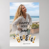 Retro Groovy Photo 60th Birthday Party ポスター (正面)