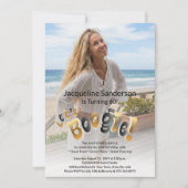 Retro Groovy Photo 60th Birthday Party  招待状 (正面)