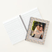 Retro Groovy Rainbow Photo Custom Couple Names ノートブック (内部)