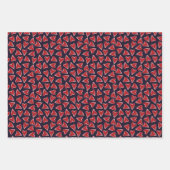 Retro Groovy Red Doodle Hearts Valentine’s Day ラッピングペーパーシート (正面2)