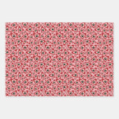 Retro Groovy Red Doodle Hearts Valentine’s Day ラッピングペーパーシート (正面)