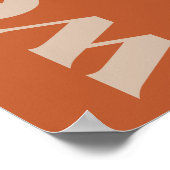 Retro groovy red orange typography welcome wedding ポスター (角)