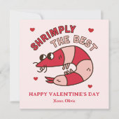 Retro Groovy Shrimply The Best kids Valentine's ノートカード (正面)