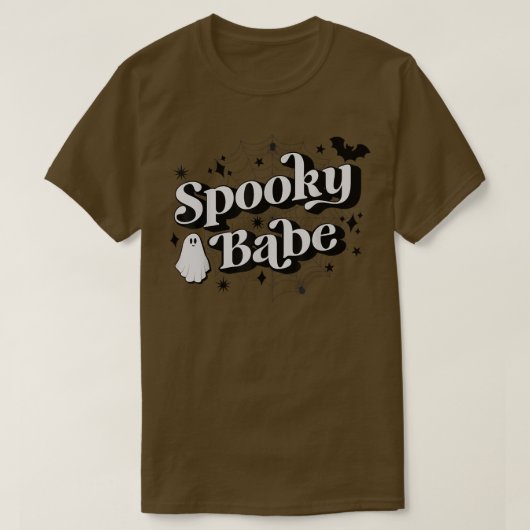 Retro Groovy Spooky Babe Spooky Vibes Funny Hallow Tシャツ (デザイン正面)