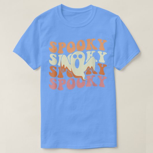 Retro Groovy Spooky Ghost Boo Halloween Costume Sc Tシャツ (デザイン正面)