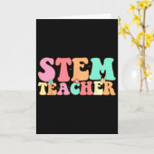 Retro Groovy Stem Teacher Stem Day Specials Squad カード (黄色い花)