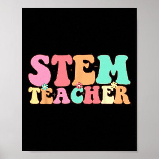 Retro Groovy Stem Teacher Stem Day Specials Squad ポスター (正面)