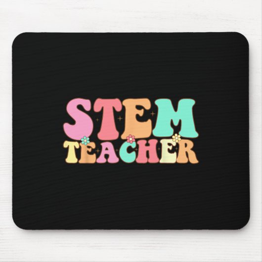 Retro Groovy Stem Teacher Stem Day Specials Squad マウスパッド (正面)