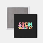 Retro Groovy Stem Teacher Stem Day Specials Squad マグネット (正面/裏面)