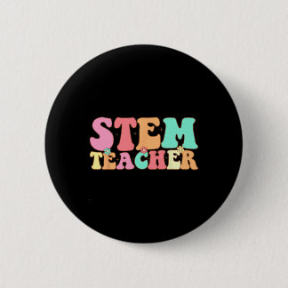 Retro Groovy Stem Teacher Stem Day Specials Squad  缶バッジ