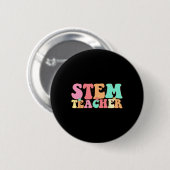 Retro Groovy Stem Teacher Stem Day Specials Squad 缶バッジ (正面&裏面)