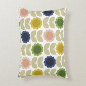 Retro Groovy Summer Flowers Stems アクセントクッション (正面(垂直))