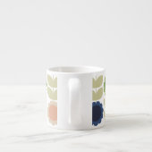 Retro Groovy Summer Flowers Stems エスプレッソカップ (裏面)