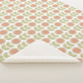 Retro Groovy Summer Flowers Stems シェルパブランケット (3/4)