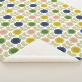 Retro Groovy Summer Flowers Stems シェルパブランケット (3/4)