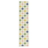 Retro Groovy Summer Flowers Stems ショートテーブルランナー (正面)