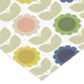 Retro Groovy Summer Flowers Stems ショートテーブルランナー (コーナー)