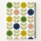 Retro Groovy Summer Flowers Stems ノートブック (裏面)