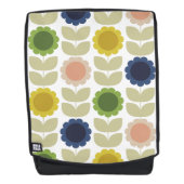 Retro Groovy Summer Flowers Stems バックパック (正面)