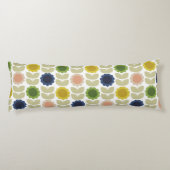 Retro Groovy Summer Flowers Stems ボディピロー (裏面)