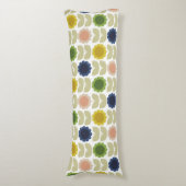 Retro Groovy Summer Flowers Stems ボディピロー (正面縦)