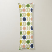 Retro Groovy Summer Flowers Stems ボディピロー (裏面 (縦))