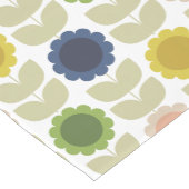 Retro Groovy Summer Flowers Stems ミディアムテーブルランナー (コーナー)