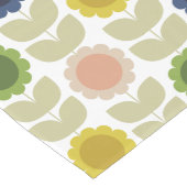 Retro Groovy Summer Flowers Stems ロングテーブルランナー (コーナー)