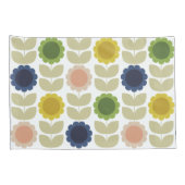 Retro Groovy Summer Flowers Stems 枕カバー (裏面-右)