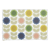 Retro Groovy Summer Flowers Stems 枕カバー (正面右)