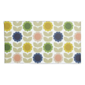 Retro Groovy Summer Flowers Stems 枕カバー (裏面-右)