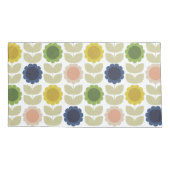 Retro Groovy Summer Flowers Stems 枕カバー (裏面-左)