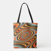 Retro Groovy Swirl Pattern 70s Psychedelic Vortex トートバッグ (裏面)