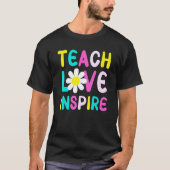 Retro Groovy Teach Love Inspire Teacher Elementary Tシャツ (正面)