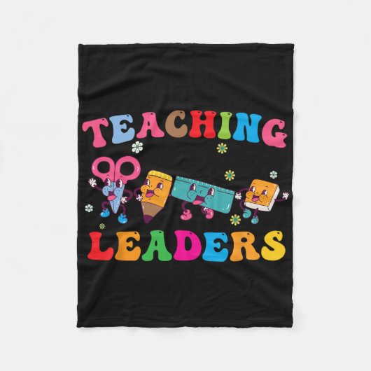 Retro Groovy Teaching Future Leaders Back To Schoo フリースブランケット (正面)