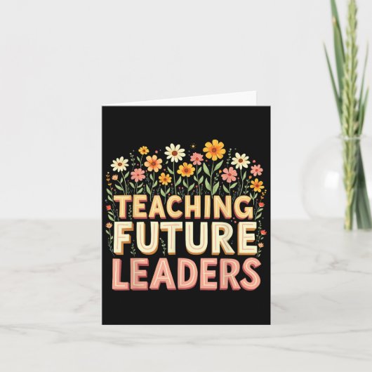 Retro Groovy Teaching Future Leaders Tees Flower P カード (正面)