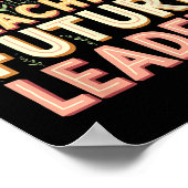 Retro Groovy Teaching Future Leaders Tees Flower P ポスター (角)