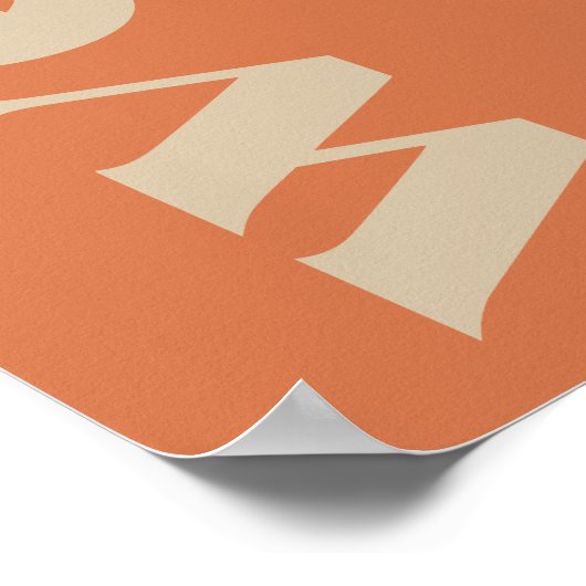 Retro groovy teal beige typography welcome wedding ポスター (角)