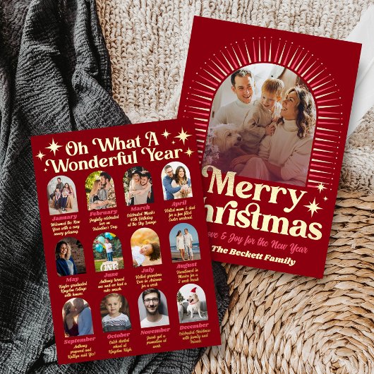 Retro Groovy What A Year In Review 12 Photo Arch 箔シーズンカード