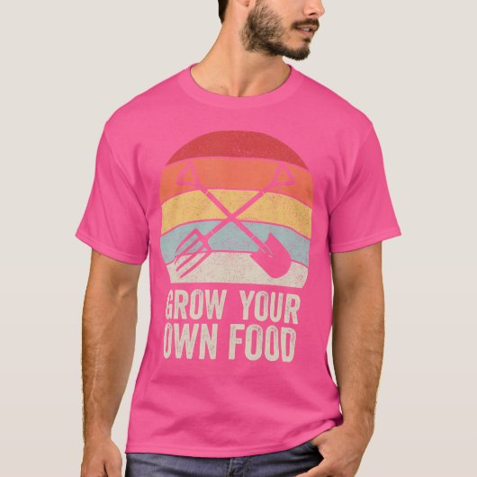 Retro Grow Your Own Food Shirt Gardener Gift Cool  Tシャツ (正面)