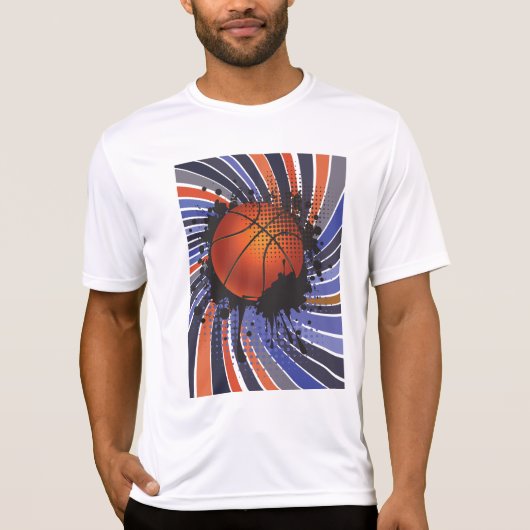 Retro Grunge Basketball Abstract Urban Sports Tシャツ (正面)