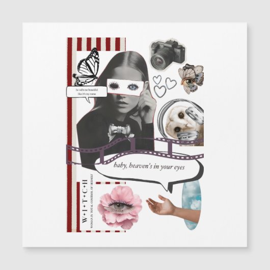 Retro Grunge Coquette Aesthetic Photo Collage (正面)